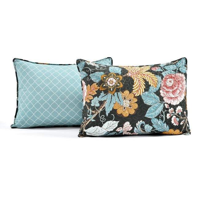 Lush Décor Sydney Quilt Black/Blue 3Pc Set, , alternate image number 18