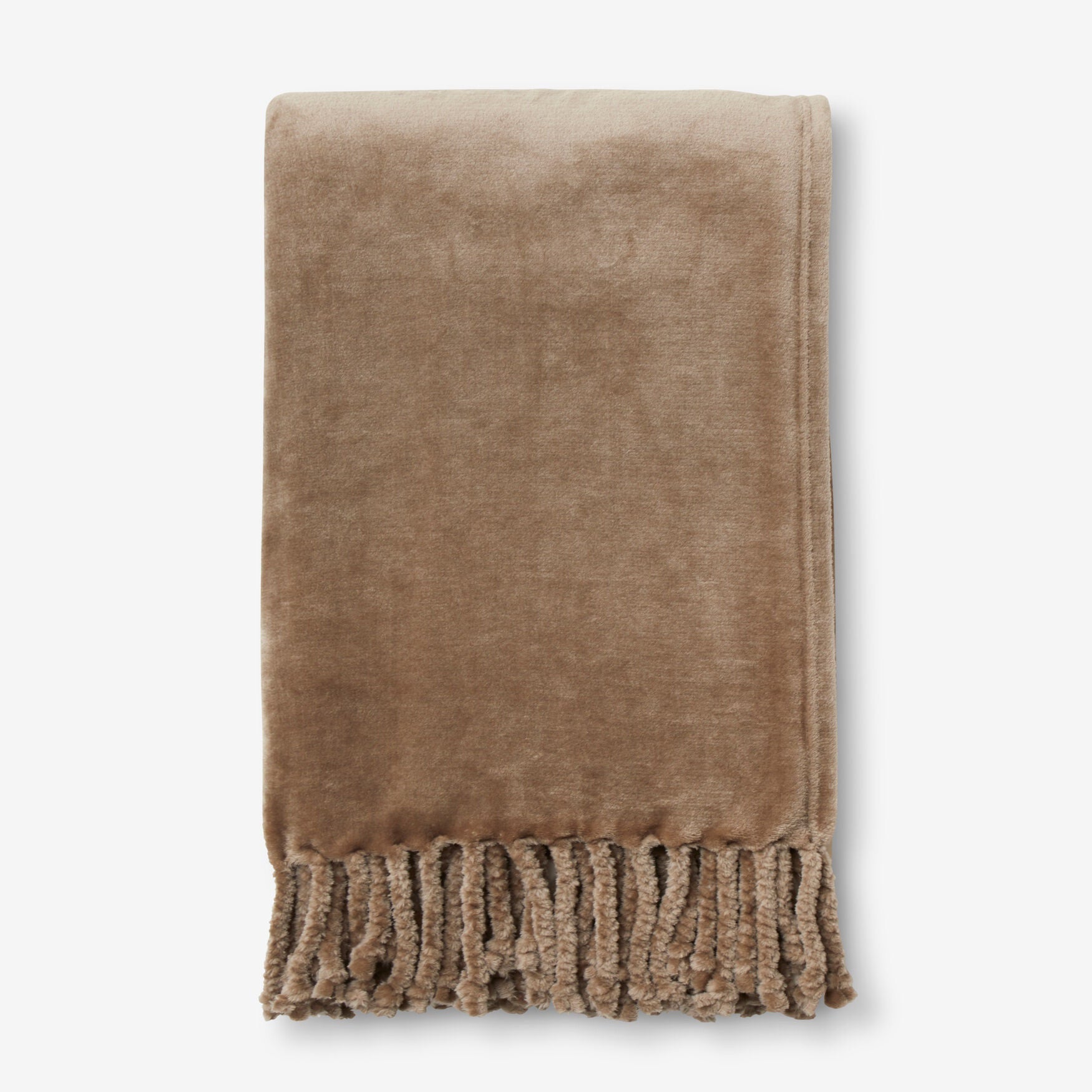 OVERSIZED FLEECE THROW WITH BRAIDED TASSELS, TAUPE, hi-res image number 0