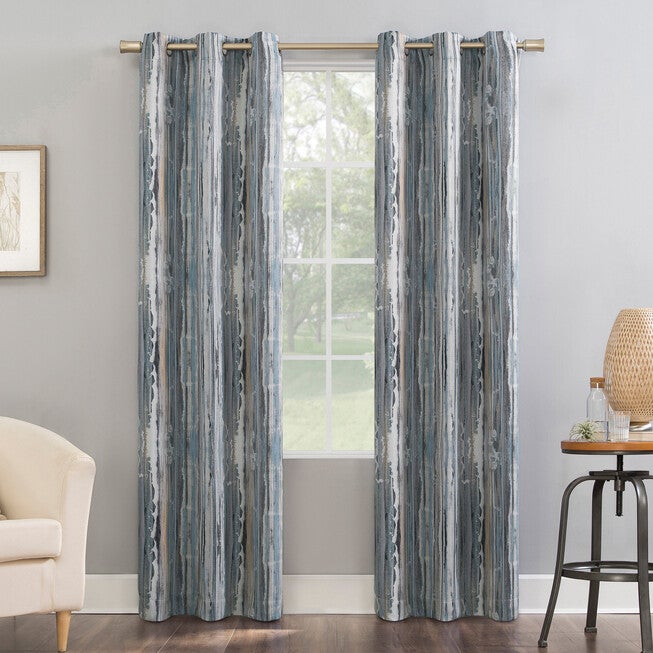 Sun Zero™ Blackout Allegory Grommet Panel, BLUE, hi-res image number null