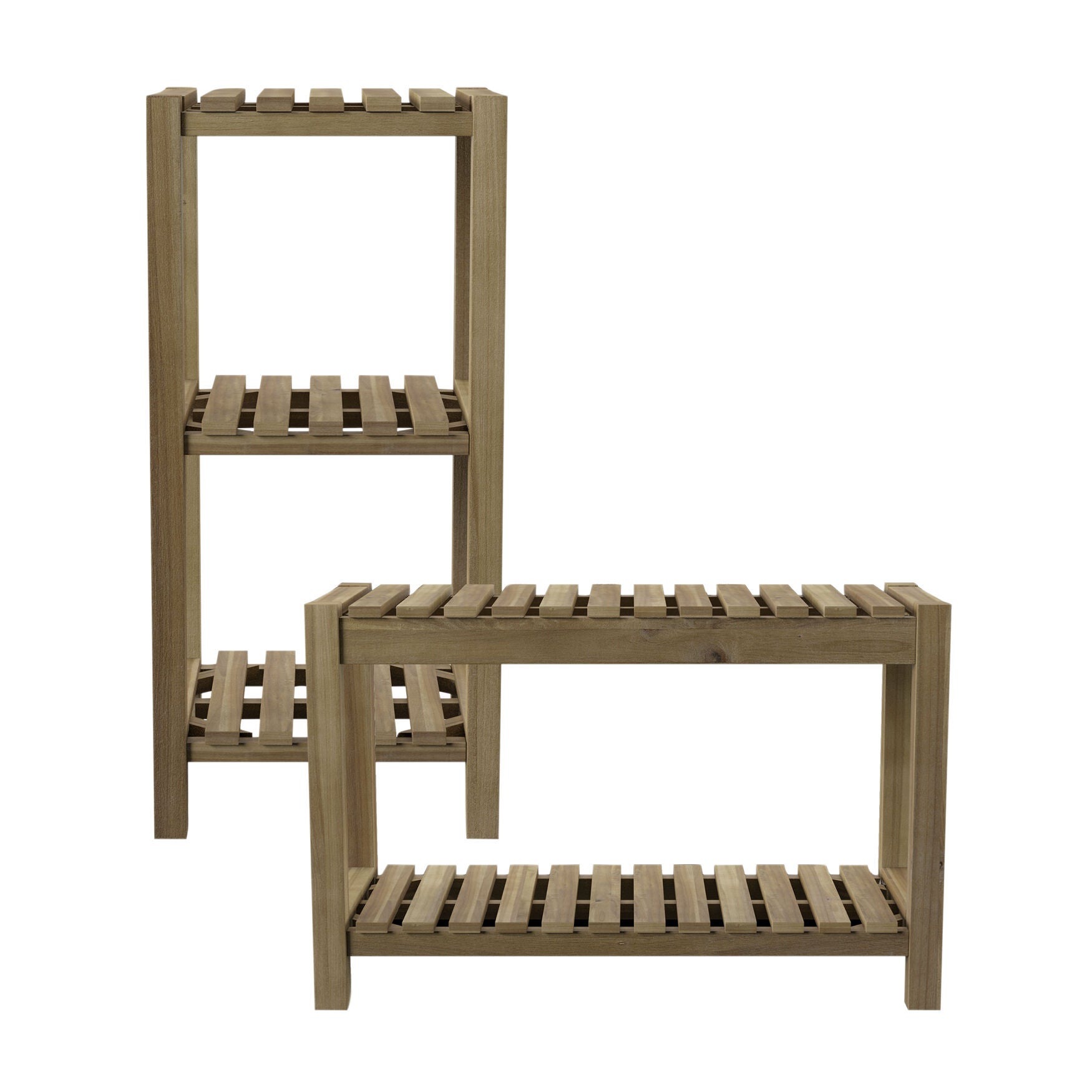 Jambira Solid Wood Bath Storage Set – 2pc, , alternate image number 1