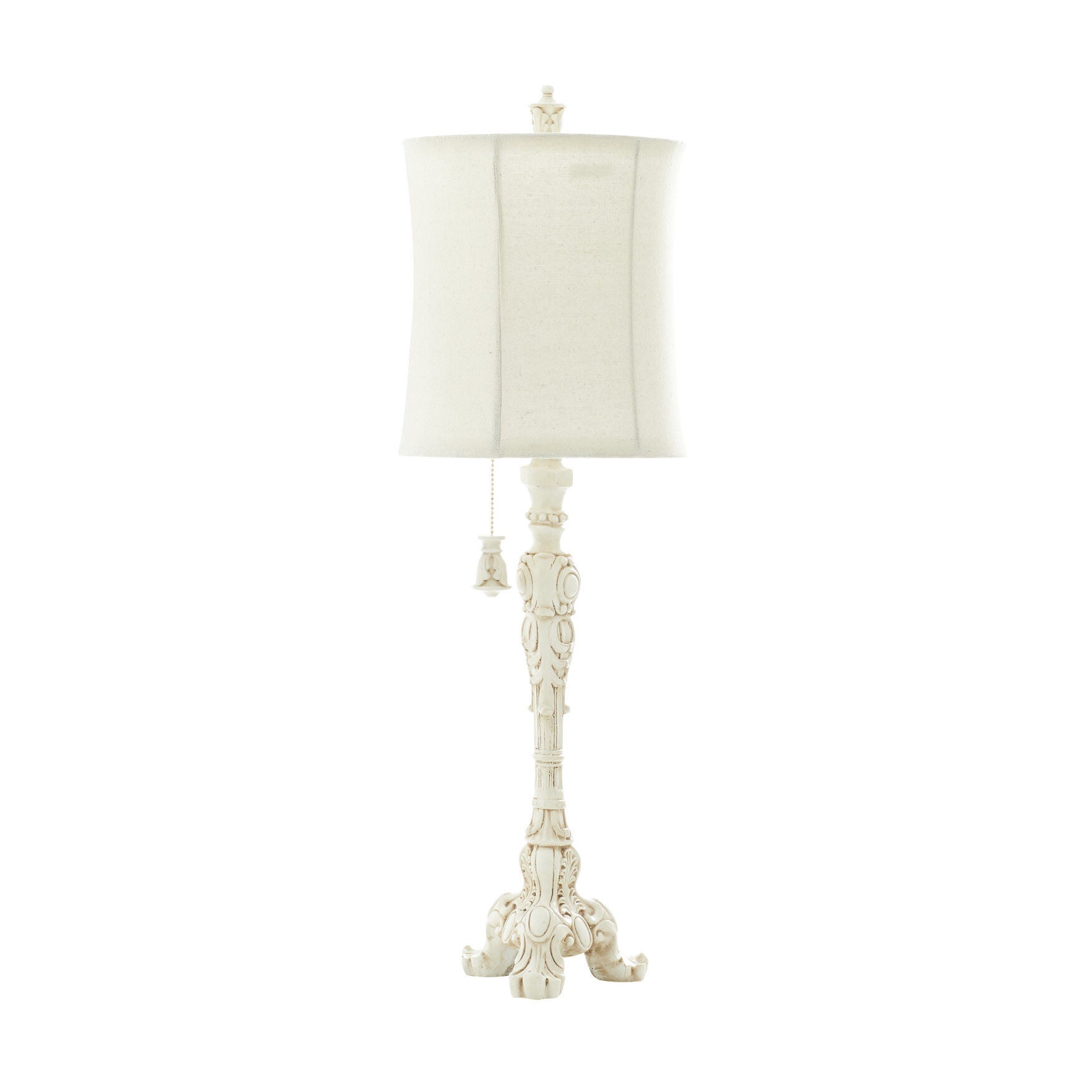 White Polystone Coastal Buffet Lamps, WHITE, hi-res image number 0