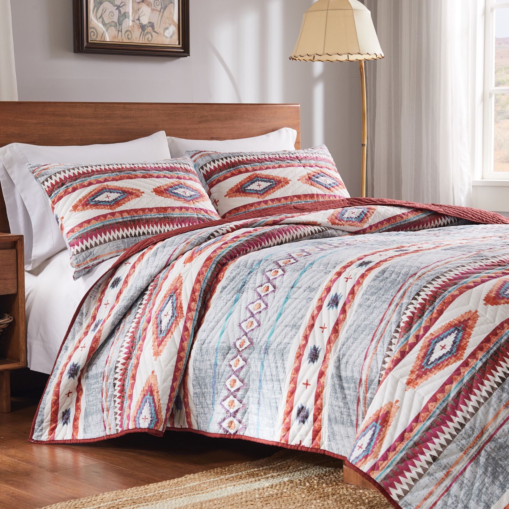 Kiva Western Boho Quilt And Pillow Sham Set, , alternate image number 2