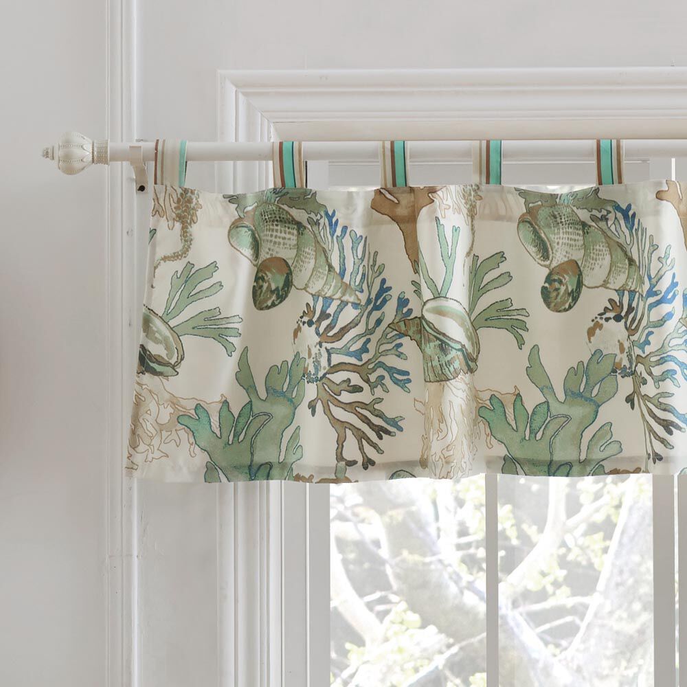 Atlantis Window Treatment Valance Curtains, JADE, hi-res image number 0