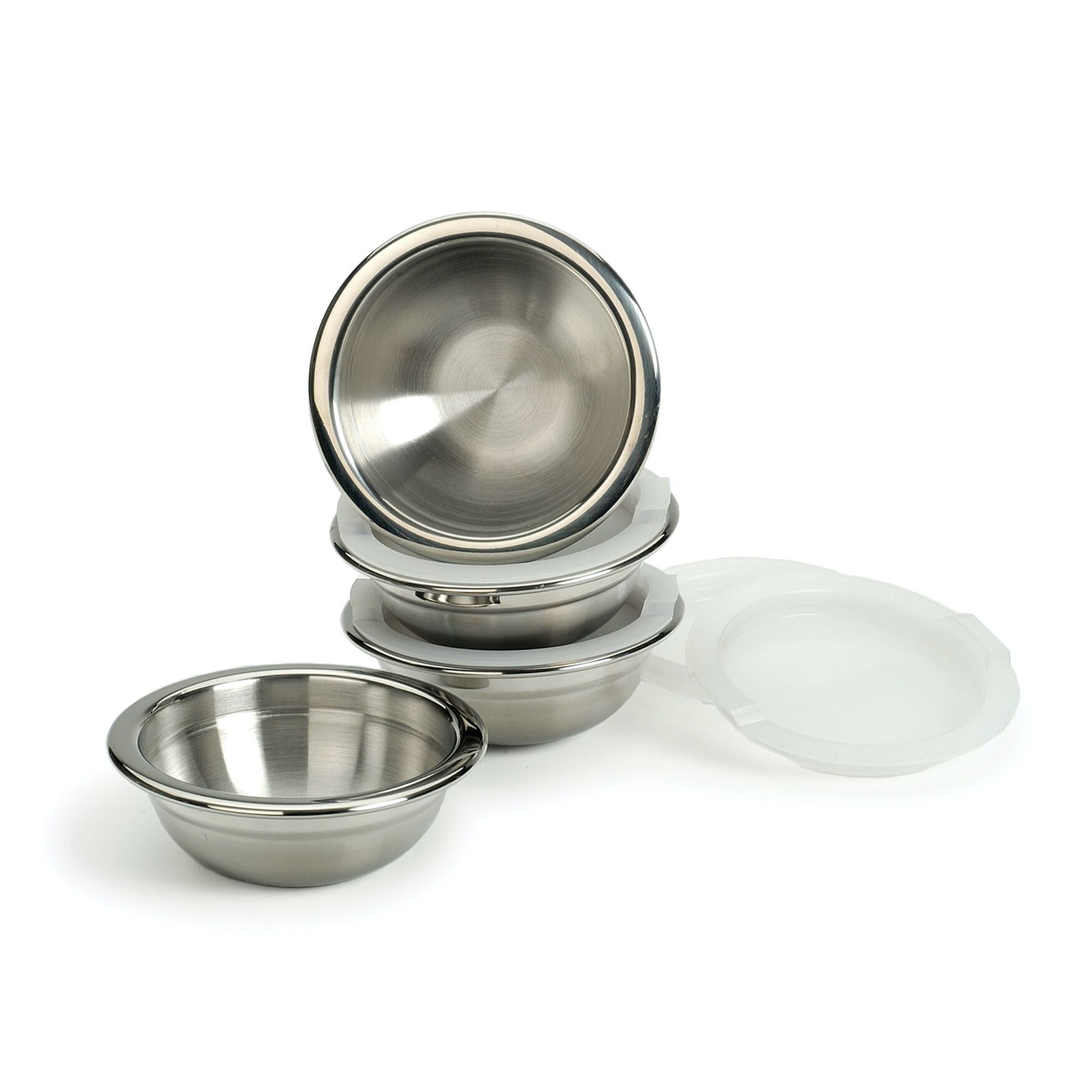 Prep Bowls With Lids, Set of 4, GRAY, hi-res image number 0