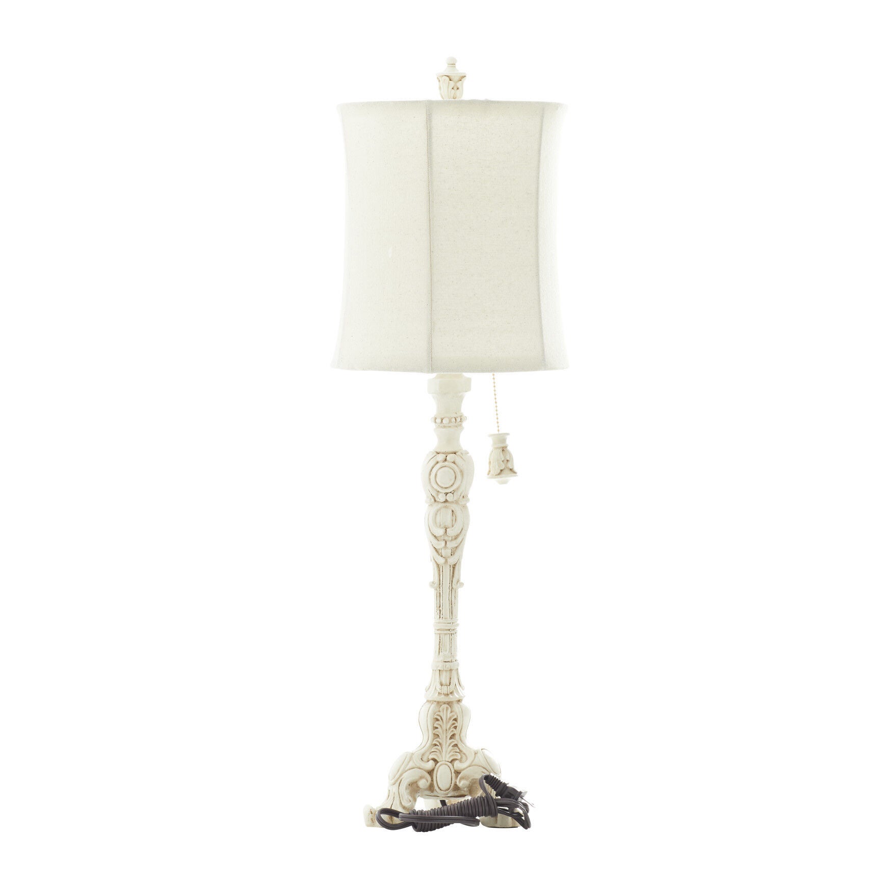 White Polystone Coastal Buffet Lamps, , on-hover image number 1