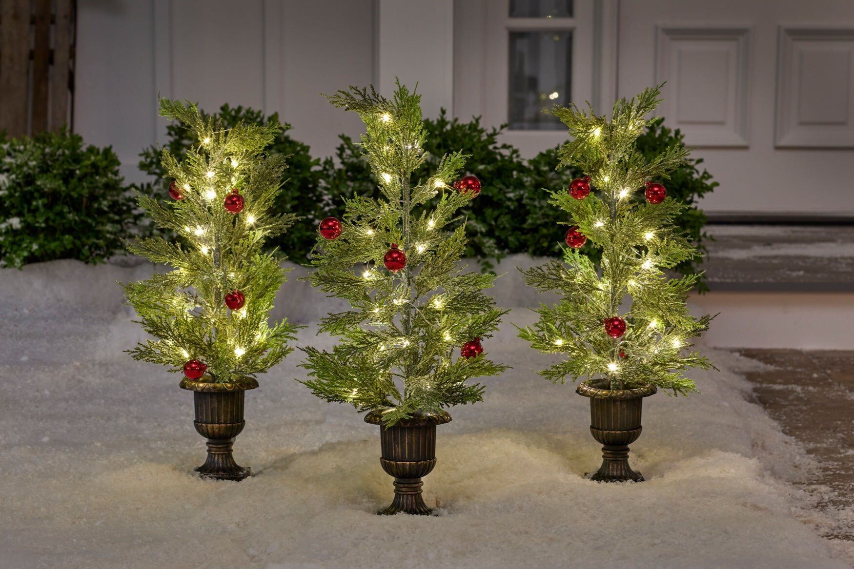 Pre-Lit Pathway Urn Tree, Set of 3