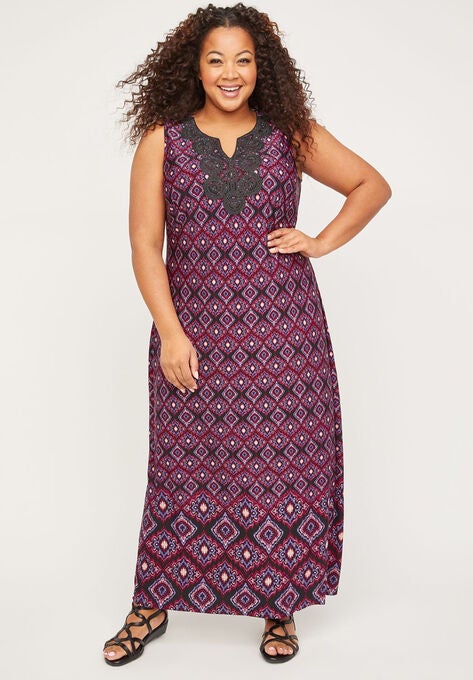 Terrace Ridge Maxi Dress, WARM ETHNIC PRINT, hi-res image number null