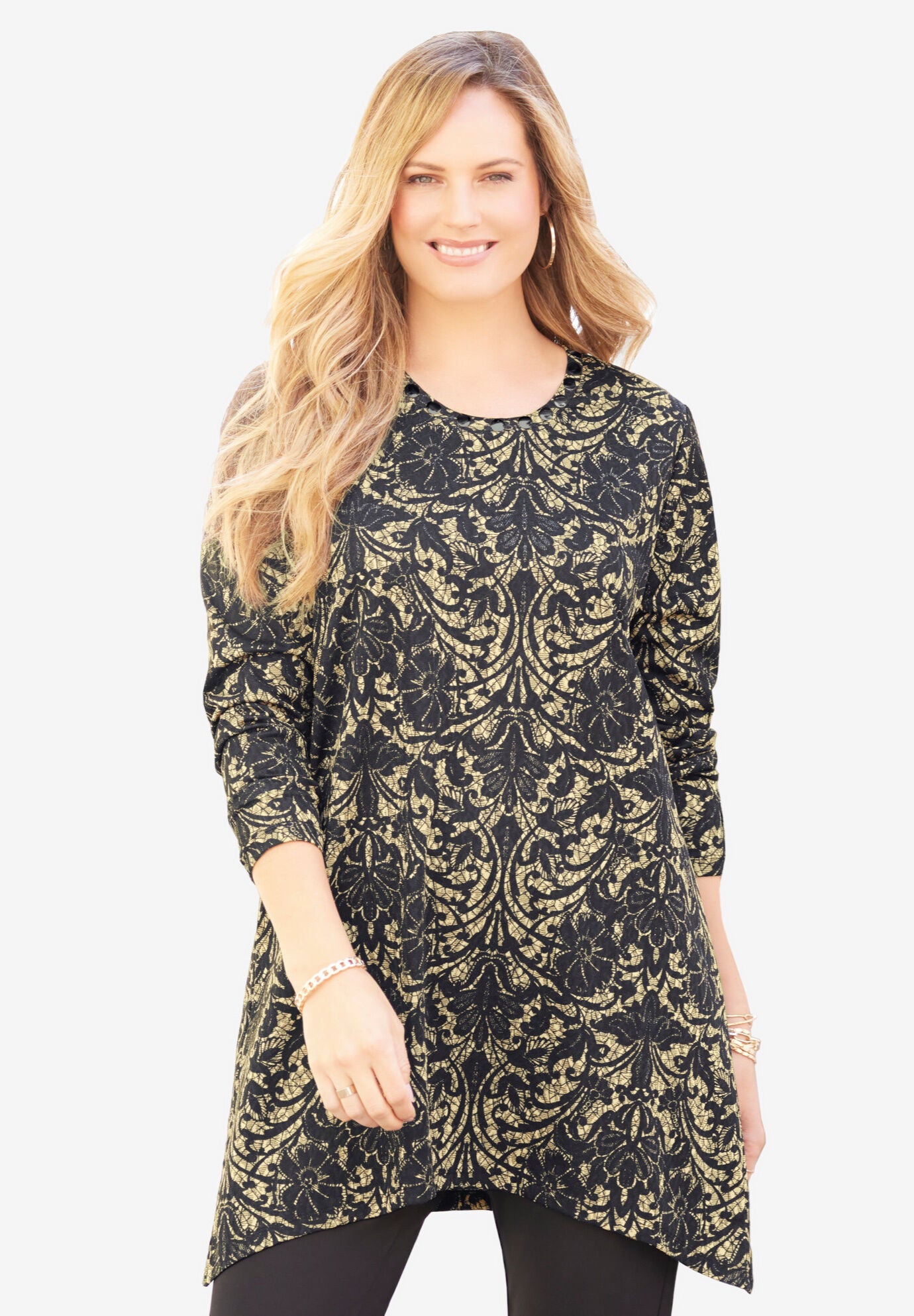 Heirloom Two-Point Tunic, GOLD LACE, hi-res image number 0