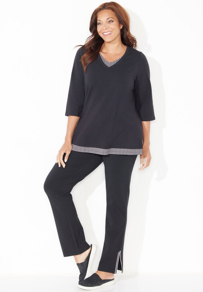 Suprema® Top and Pant Set, BLACK, hi-res image number null