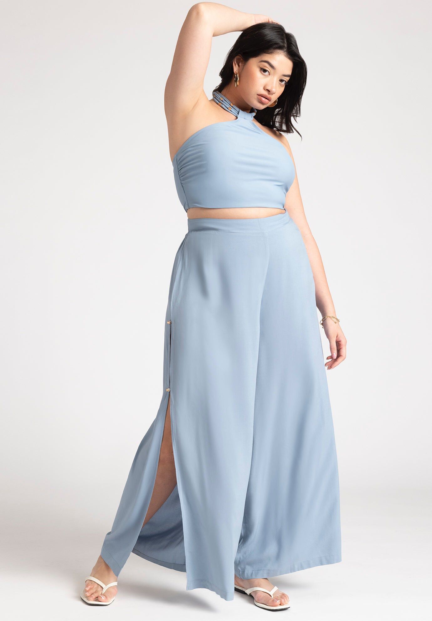 Bead Detail Side Slits Cover Up Pant | Swimsuits For All