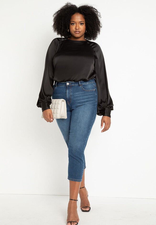 Poet Sleeve Blouse With Tie Back, , alternate image number null