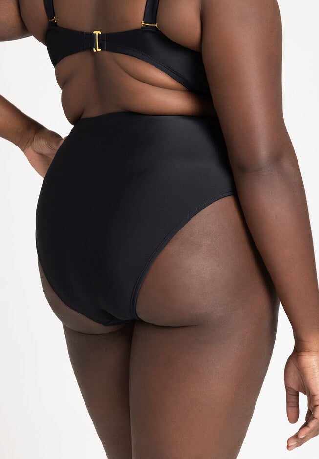Grommet Detail Bikini Bottom, BLACK, alternate image number null