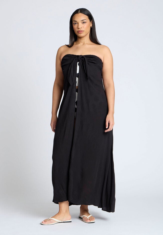 Tie Front Cover-Up, BLACK, on-hover image number null