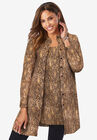 Georgette Button Front Tunic, NATURAL SNAKE PRINT, hi-res image number null