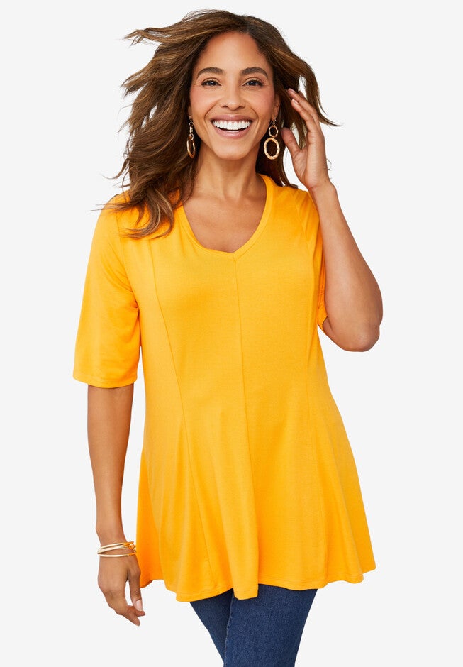 Fit & Flare Tunic, SUNSET YELLOW, hi-res image number 0