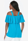 Cold Shoulder Ruffle Tunic, , on-hover image number null