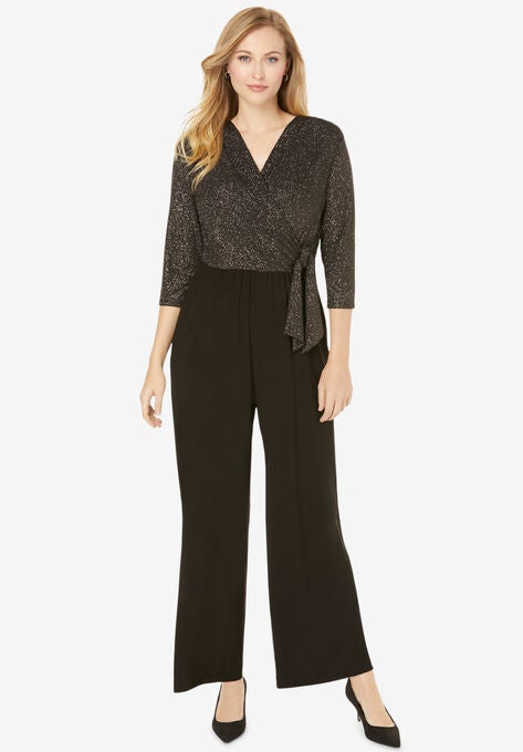 Glitter Jumpsuit, BLACK, hi-res image number null