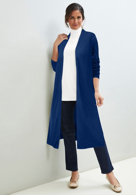 Cotton Cashmere Duster Sweater, , alternate image number null