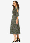 Slit Sleeve Knit Midi Dress, , alternate image number null