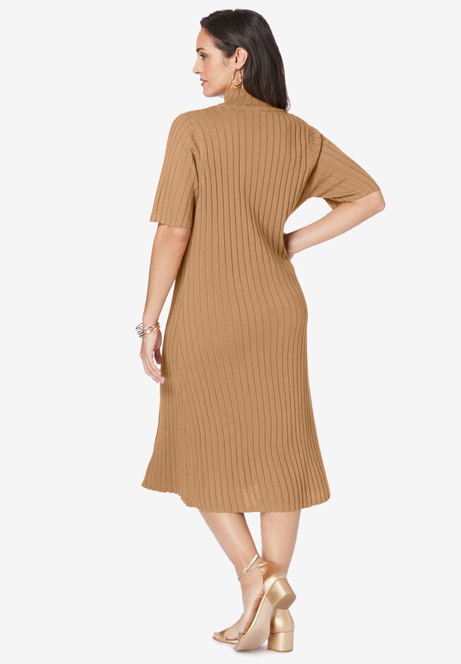 Button Front Sweater Dress, , on-hover image number null