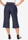 Wide-Leg Crop Chambray Pants, , on-hover image number 1
