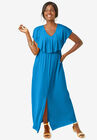 Knit Ruffle Maxi Dress, POOL BLUE, hi-res image number null
