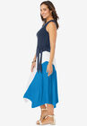 Asymmetric Side-Tie Knit Midi Dress, , alternate image number null