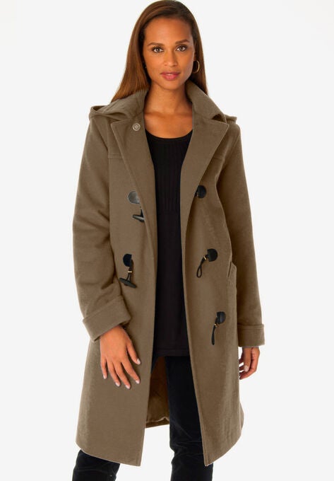 Hooded Toggle Coat, OLIVE BROWN, hi-res image number null