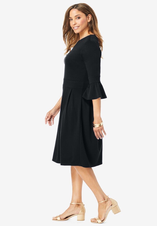 Ponte Fit & Flare Dress, , alternate image number 2