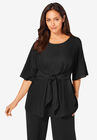 Tie-Front Tunic, BLACK, hi-res image number null