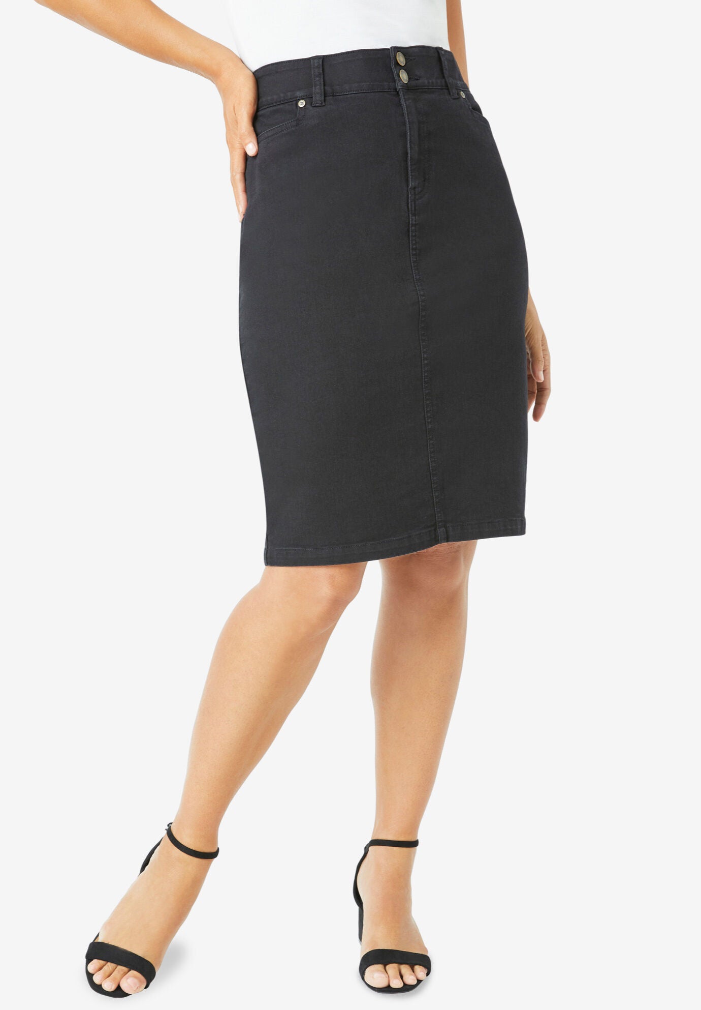 Tummy control denim discount skirt