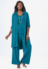 Tie Front Knit Mega Tunic, DEEP TEAL, hi-res image number null