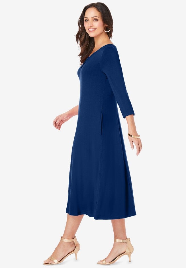 Twisted Keyhole A-line Dress, , alternate image number 2