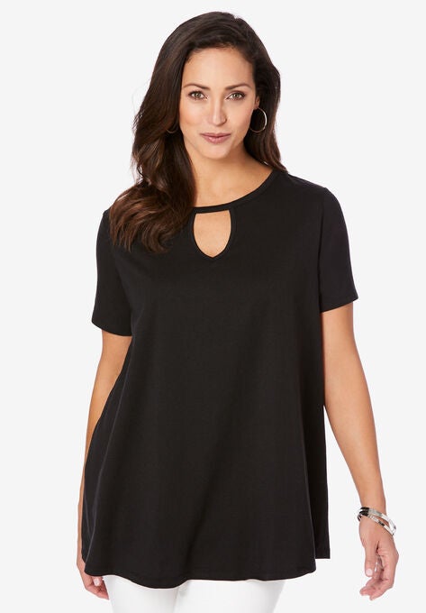 Keyhole Tee, BLACK, hi-res image number null