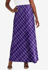 Travel Knit Maxi Skirt, MIDNIGHT VIOLET BIAS STRIPE, hi-res image number null