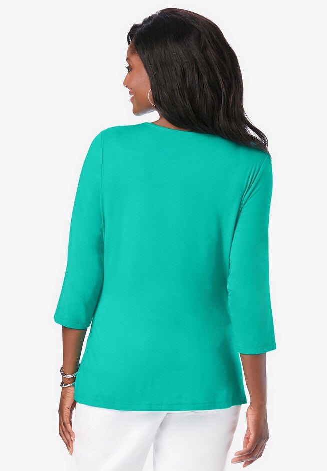 Everyday Knit Side Knot Tee, , on-hover image number 1