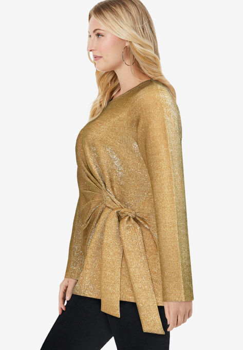 Shimmery Side-Gathered Tunic, , alternate image number null