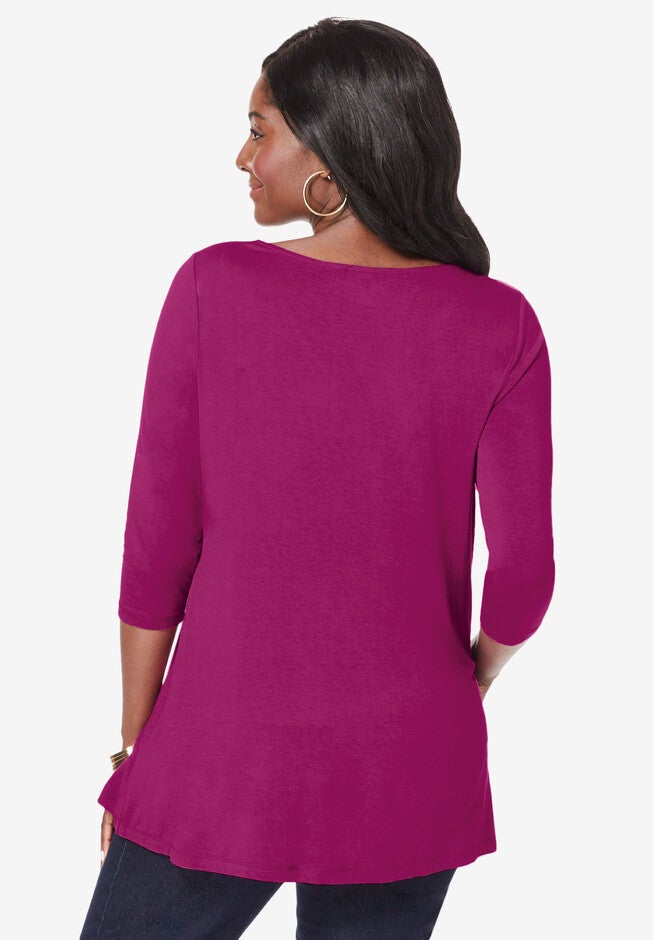 A-Line Pleated Tunic, , on-hover image number 1