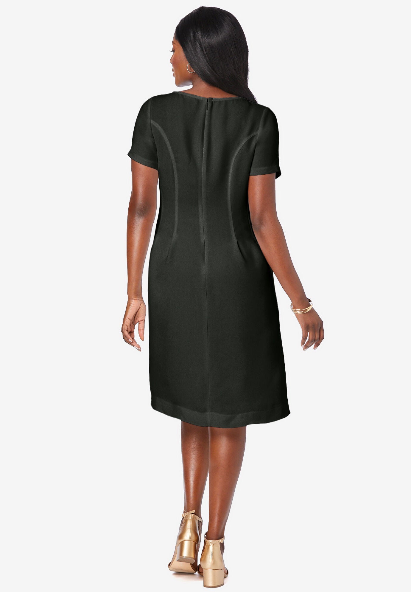 Fit & Flare Dress, BLACK, alternate image number 2