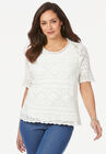 Openwork Sweater Pullover, WHITE, hi-res image number null