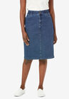 Tummy Control Denim Skirt, MEDIUM STONEWASH, hi-res image number null