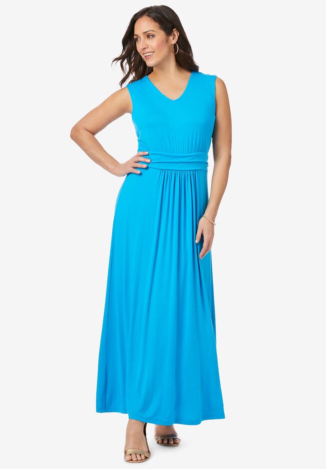 V-Neck Tank Maxi, POOL BLUE, hi-res image number 0