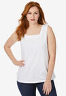 Square Neck Tank, WHITE, hi-res image number null