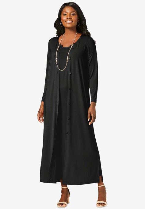2-Piece Duster Set, BLACK, hi-res image number null