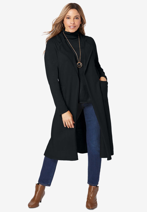 Cashmere Collared Duster, BLACK, hi-res image number null