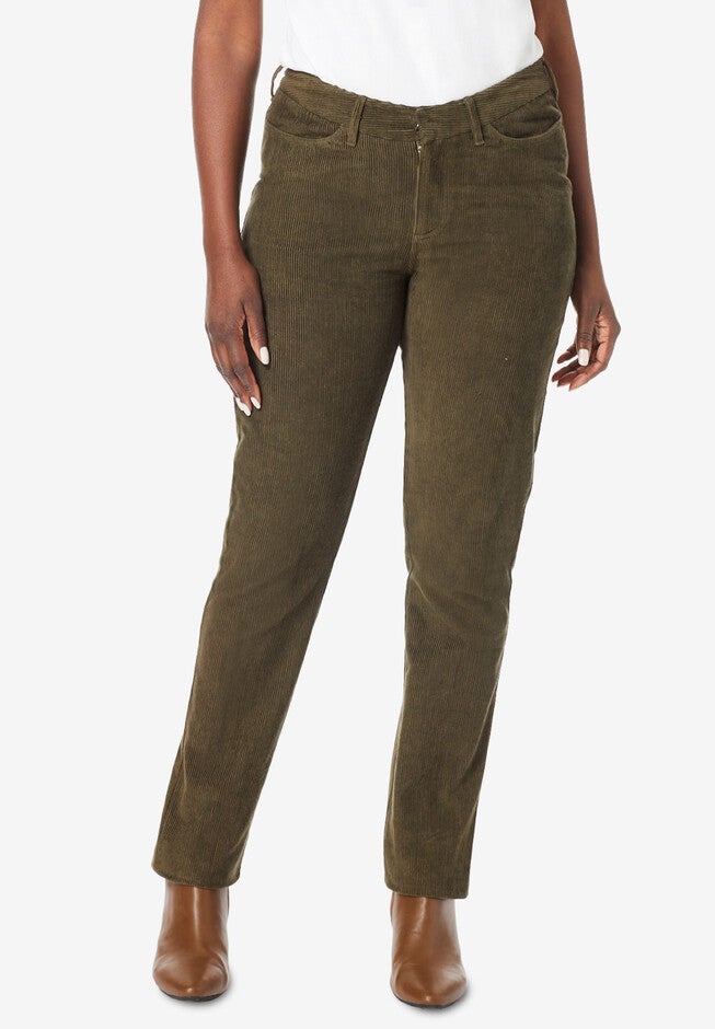 Corduroy Trousers, DARK OLIVE GREEN, hi-res image number null
