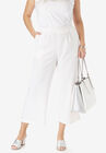 Wide Leg Linen Crop Pant, , alternate image number null