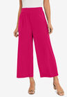 Knit Wide-Leg Crop Pant, CHERRY RED, hi-res image number null