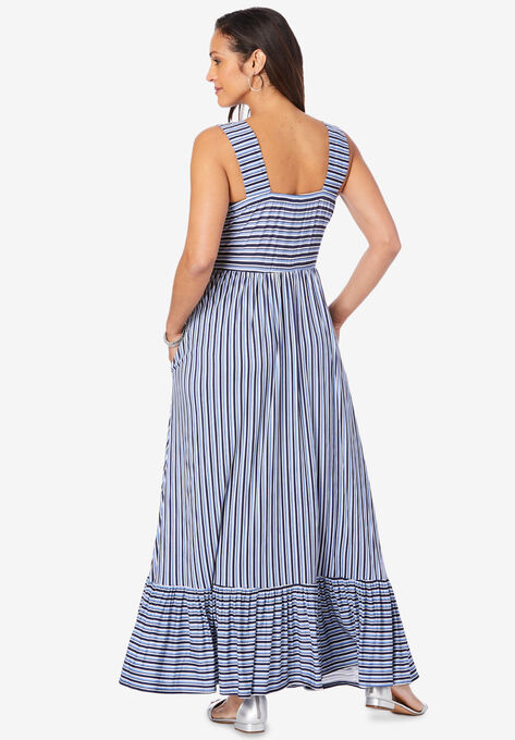 Stripe Tiered Maxi Dress, , on-hover image number null