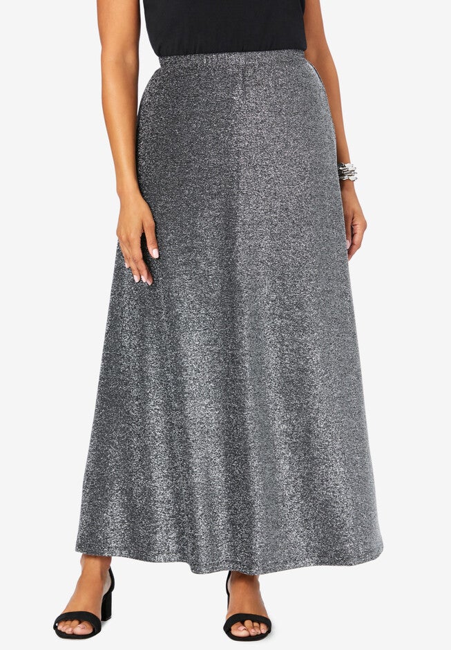 Shimmer Maxi Skirt, BLACK SHIMMER, hi-res image number null